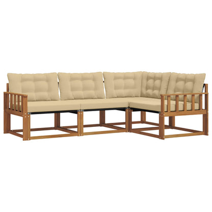 Set di divani con cuscino 4 pcs Naturale e Beige