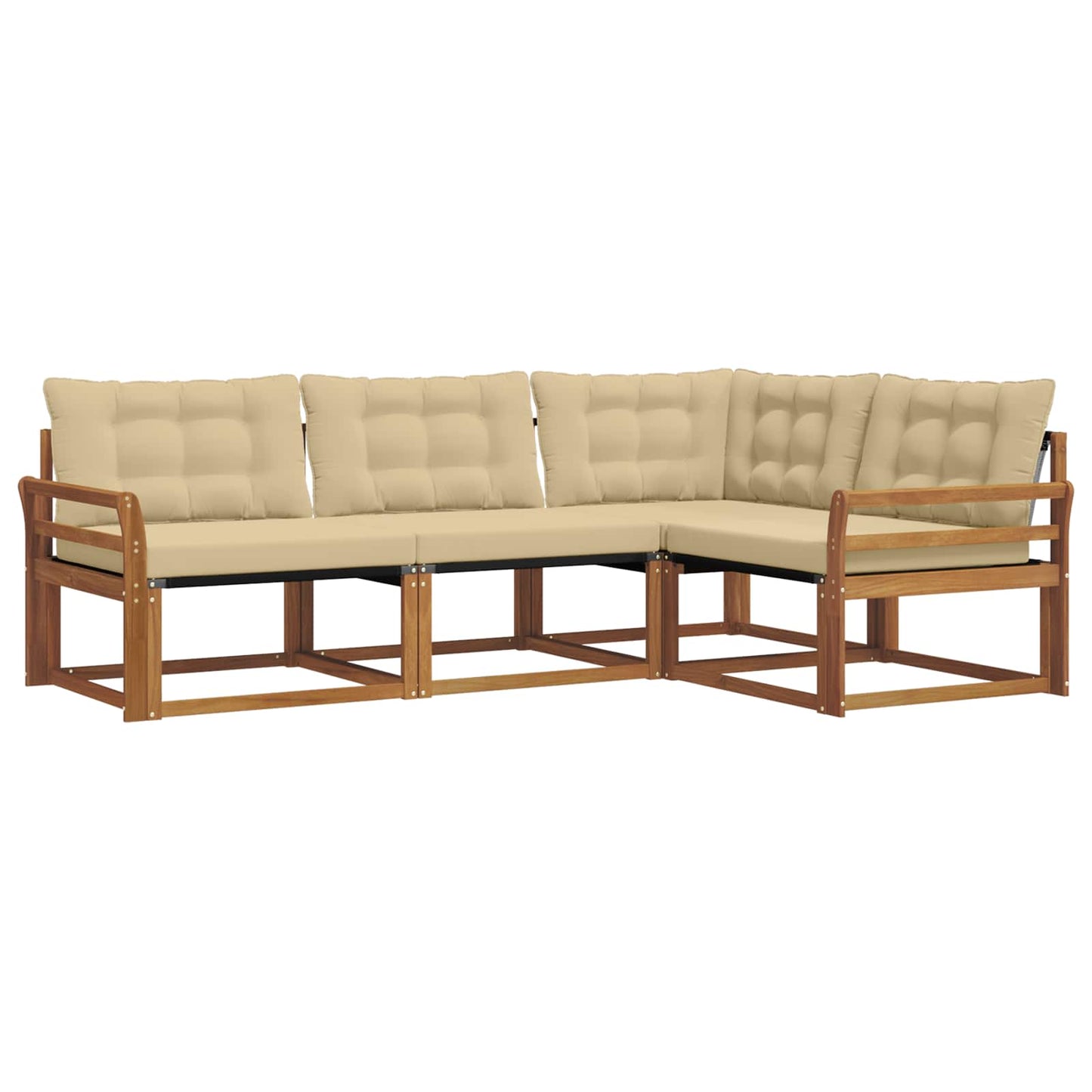 Set di divani con cuscino 4 pcs Naturale e Beige