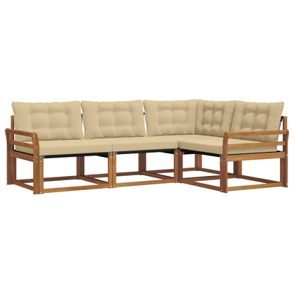 Set di divani con cuscino 4 pcs Naturale e Beige