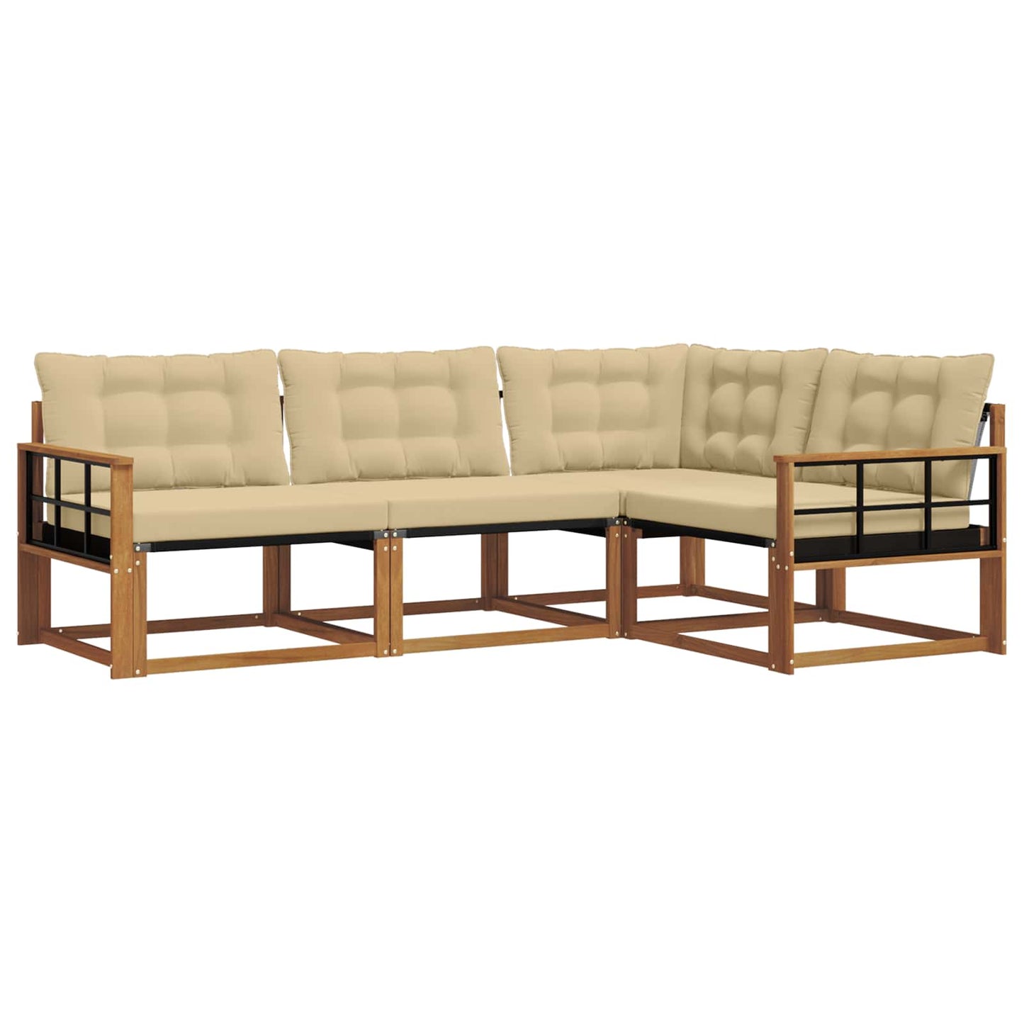 Set di divani con cuscino 4 pcs Naturale e Beige