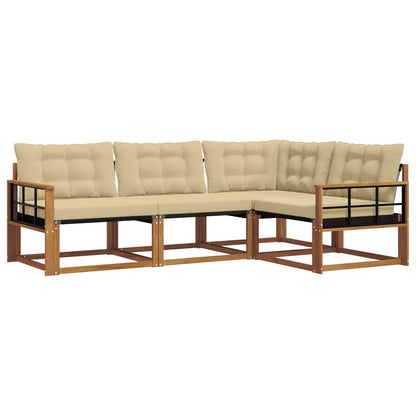 Set di divani con cuscino 4 pcs Naturale e Beige