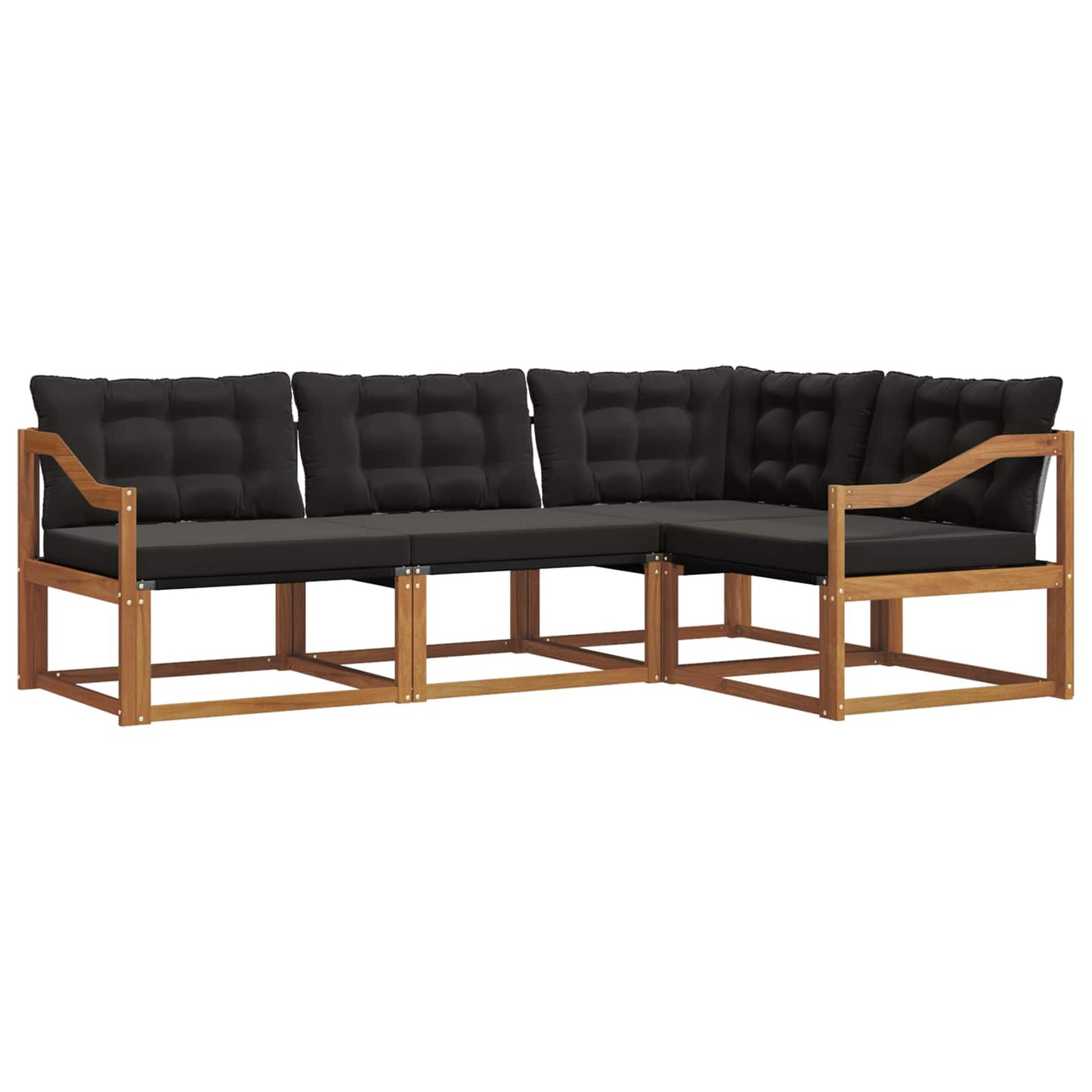 Set di divani con cuscino 4 pcs Naturale e Nero