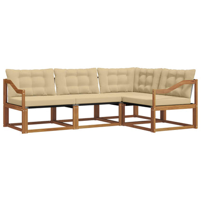 Set di divani con cuscino 4 pcs Naturale e Beige