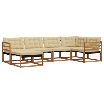 Set di divani da esterno con cuscino 18 pcs Naturale e Beige