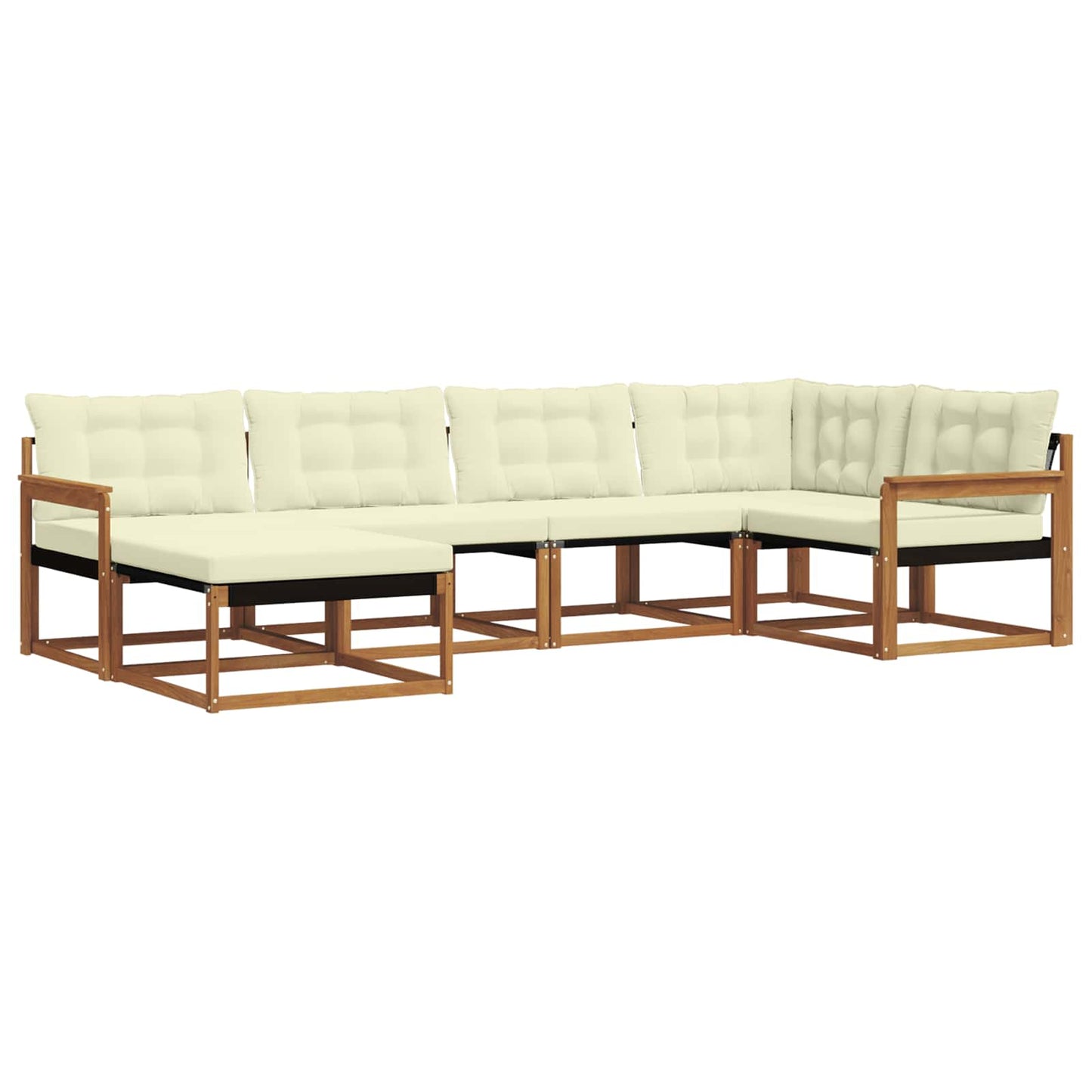 Set di divani da esterno con cuscino 18 pcs Naturale e Crema