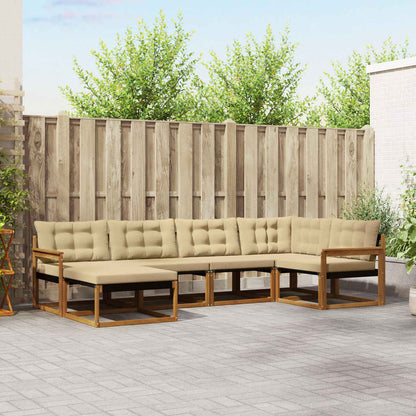 Set di divani da esterno con cuscino 18 pcs Naturale e Beige