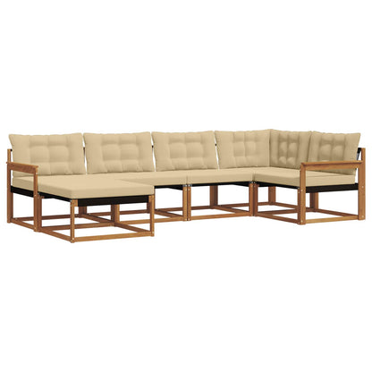 Set di divani da esterno con cuscino 18 pcs Naturale e Beige