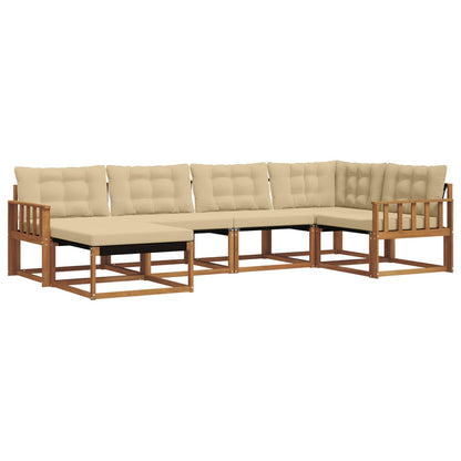 Set di divani da esterno con cuscino 18 pcs Naturale e Beige