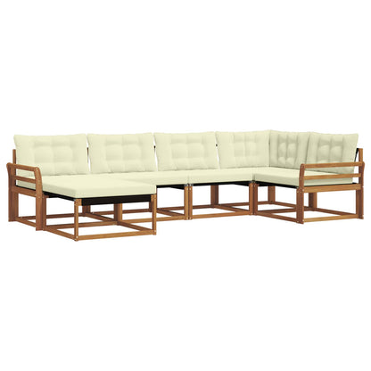 Set di divani da esterno con cuscino 18 pcs Naturale e Crema