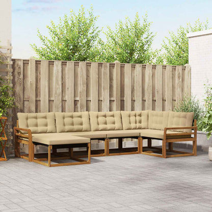 Set di divani da esterno con cuscino 18 pcs Naturale e Beige