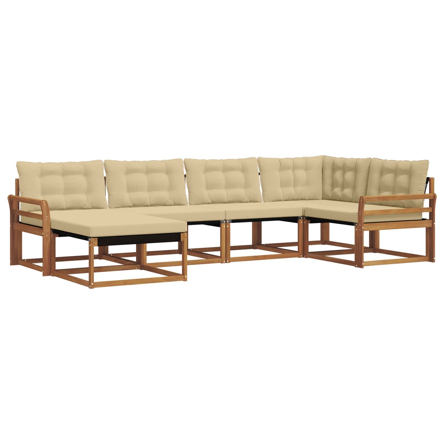 Set di divani da esterno con cuscino 18 pcs Naturale e Beige