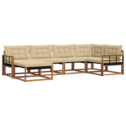 Set di divani da esterno con cuscino 18 pcs Naturale e Beige