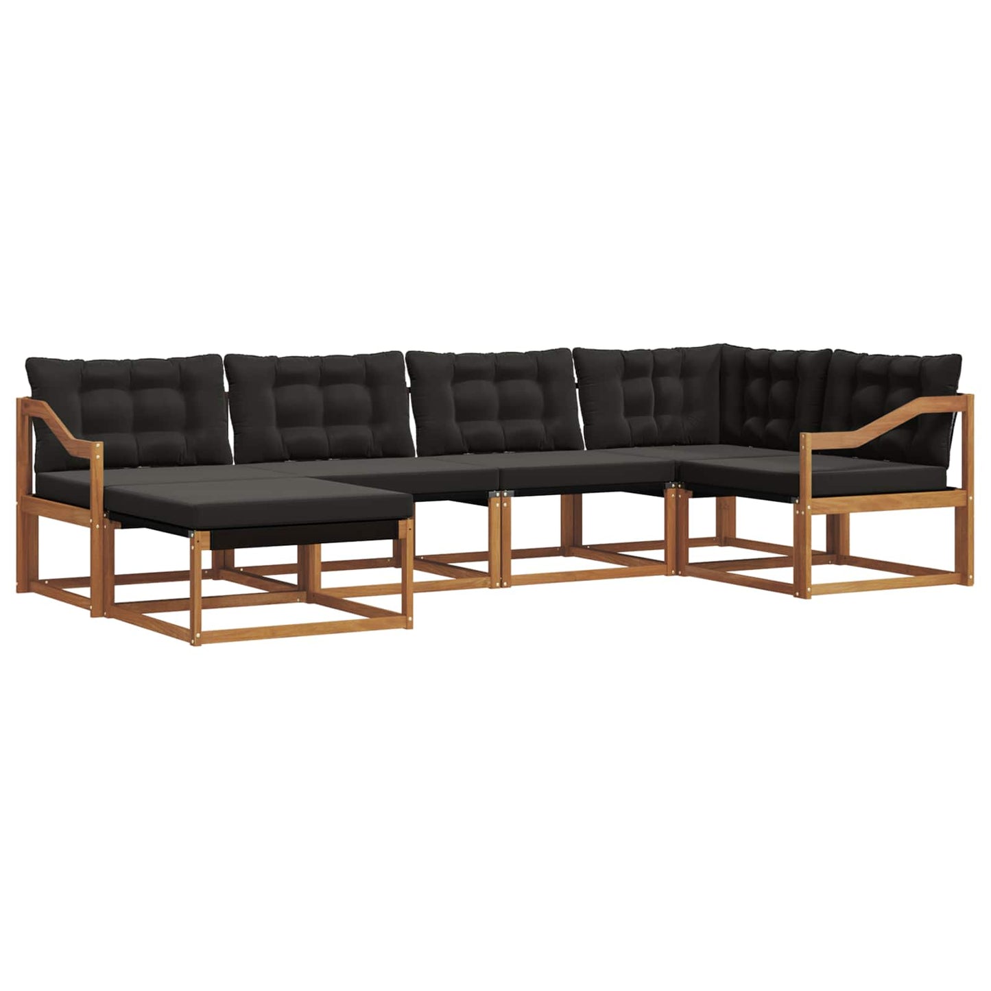 Set di divani da esterno con cuscino 18 pcs Naturale e Nero