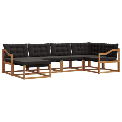 Set di divani da esterno con cuscino 18 pcs Naturale e Nero