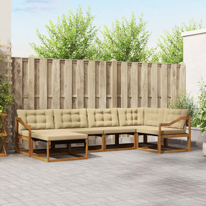 Set di divani da esterno con cuscino 18 pcs Naturale e Beige