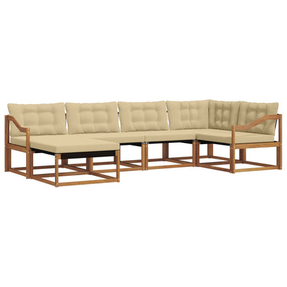 Set di divani da esterno con cuscino 18 pcs Naturale e Beige