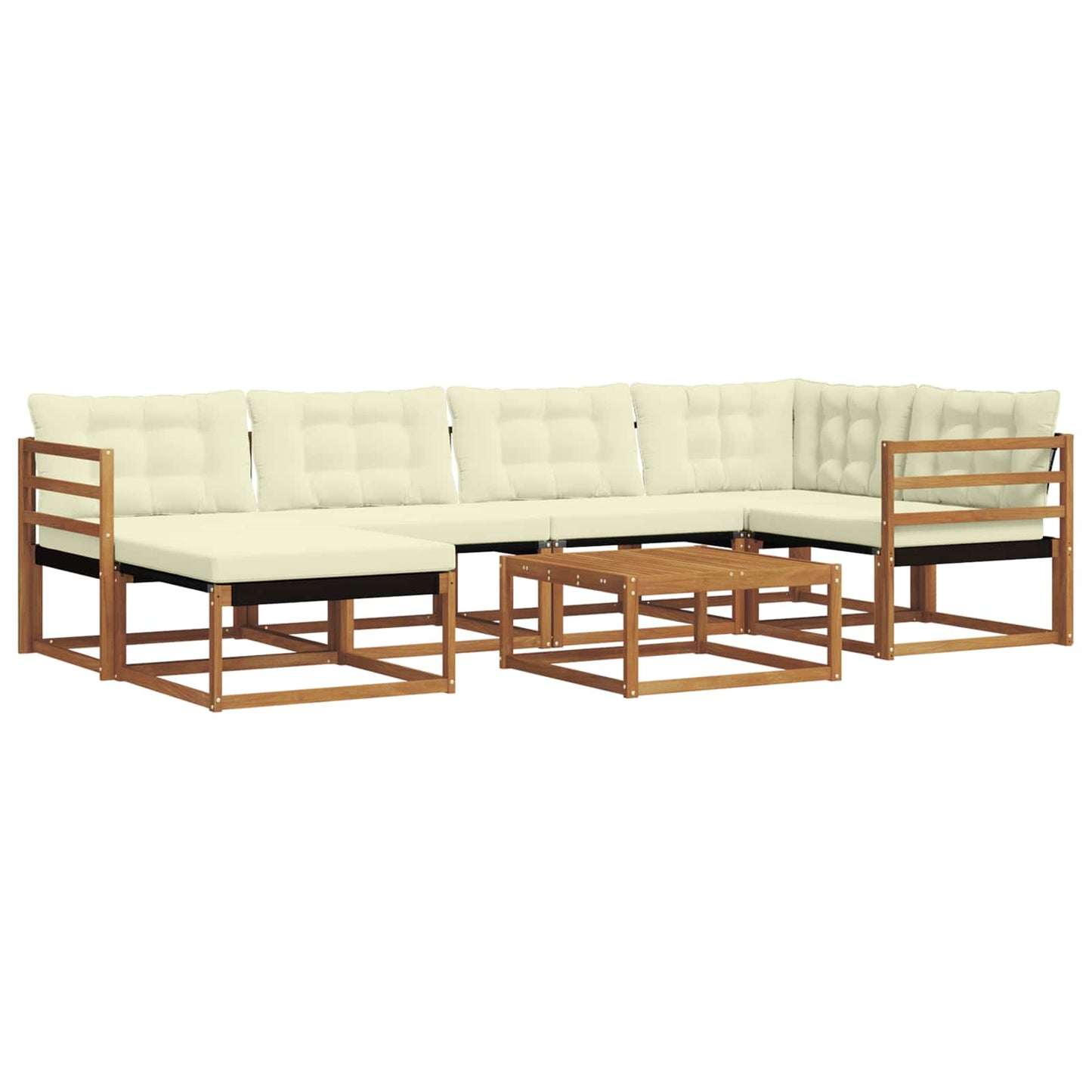 Set di divani da esterno con cuscino 19 pcs Naturale e Crema
