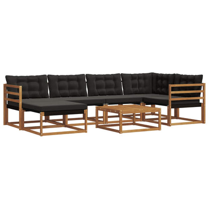 Set di divani da esterno con cuscino 19 pcs Naturale e Nero