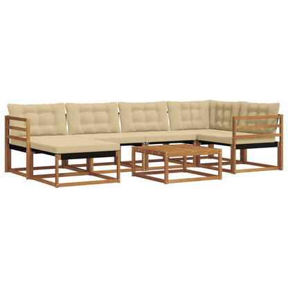 Set di divani da esterno con cuscino 19 pcs Naturale e Beige