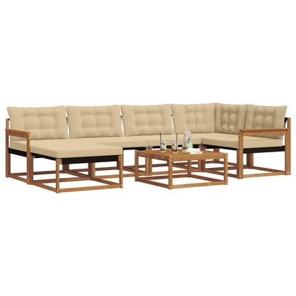 Set di divani da esterno con cuscino 19 pcs Naturale e Beige
