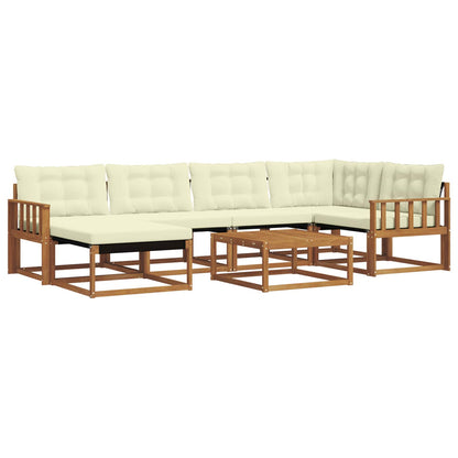 Set di divani da esterno con cuscino 19 pcs Naturale e Crema