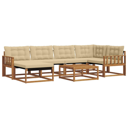 Set di divani da esterno con cuscino 19 pcs Naturale e Beige