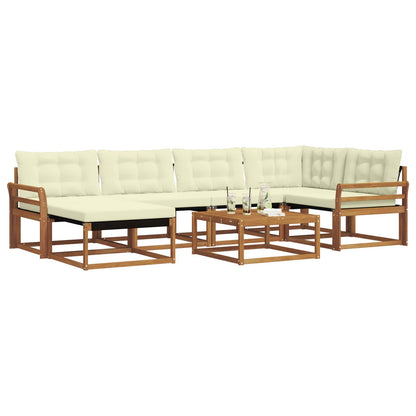 Set di divani da esterno con cuscino 19 pcs Naturale e Crema