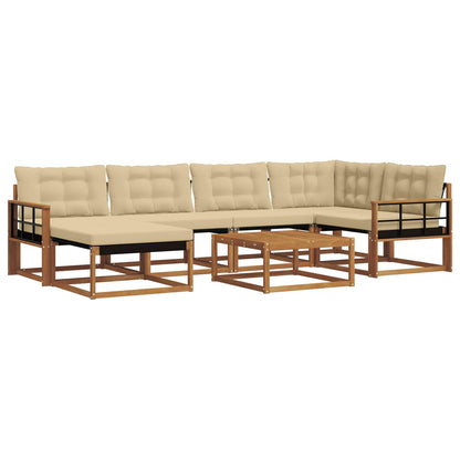 Set di divani da esterno con cuscino 19 pcs Naturale e Beige