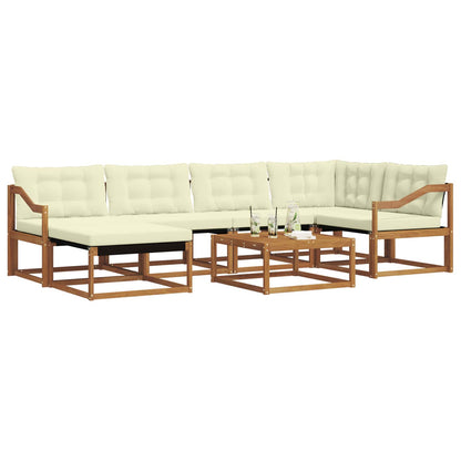 Set di divani da esterno con cuscino 19 pcs Naturale e Crema