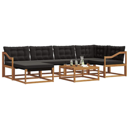 Set di divani da esterno con cuscino 19 pcs Naturale e Nero