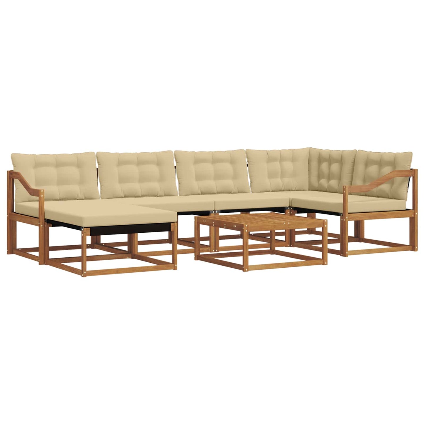 Set di divani da esterno con cuscino 19 pcs Naturale e Beige