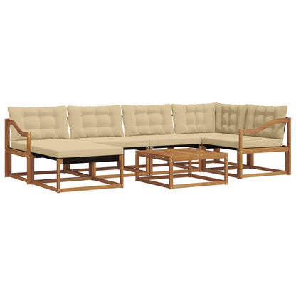Set di divani da esterno con cuscino 19 pcs Naturale e Beige