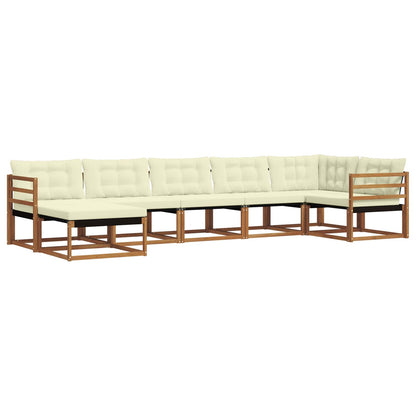 Set di divani da esterno con cuscino 21 pcs Naturale e Crema