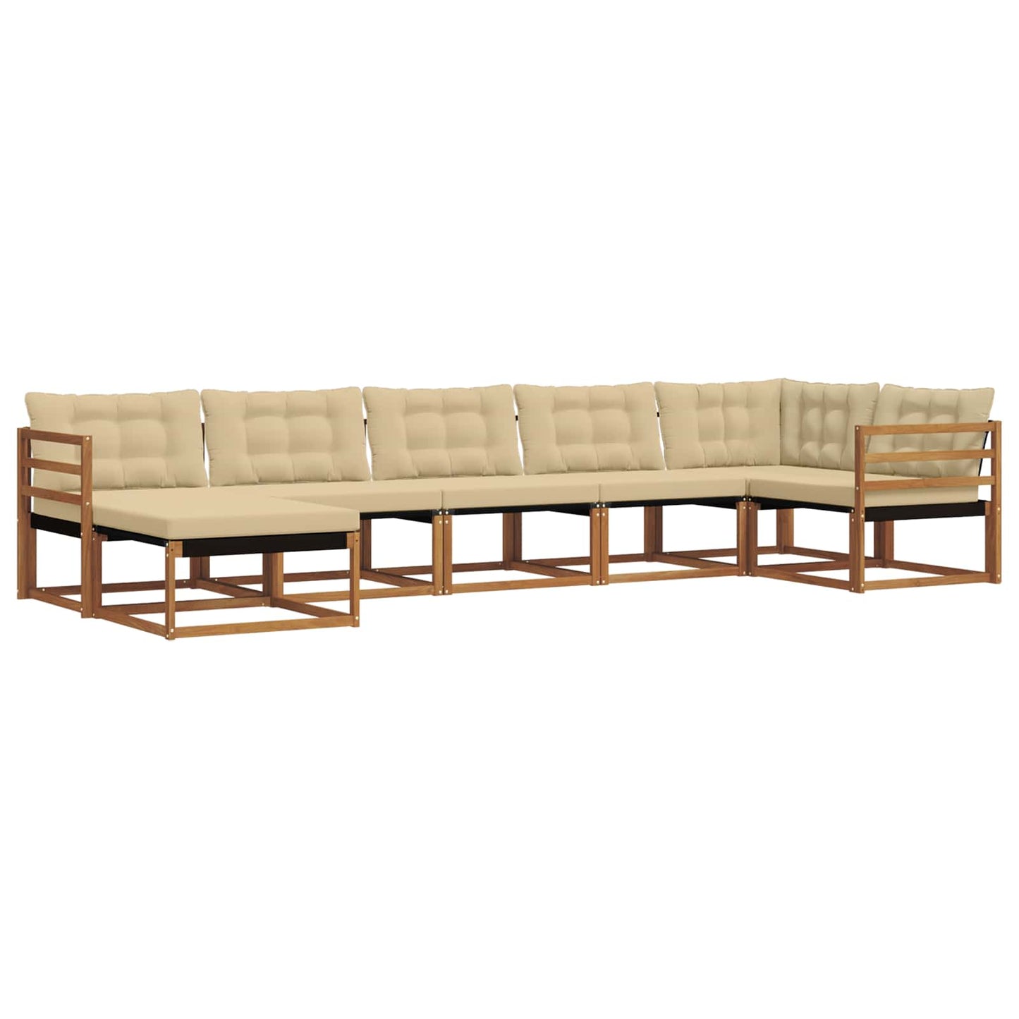 Set di divani da esterno con cuscino 21 pcs Naturale e Beige