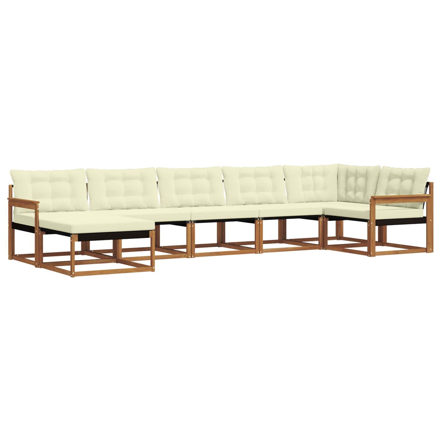 Set di divani da esterno con cuscino 21 pcs Naturale e Crema
