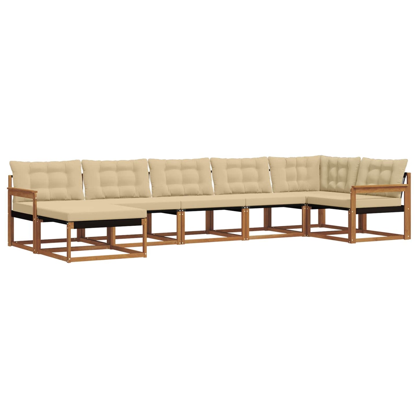 Set di divani da esterno con cuscino 21 pcs Naturale e Beige