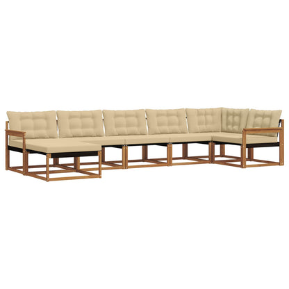 Set di divani da esterno con cuscino 21 pcs Naturale e Beige