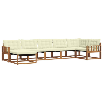 Set di divani da esterno con cuscino 21 pcs Naturale e Crema