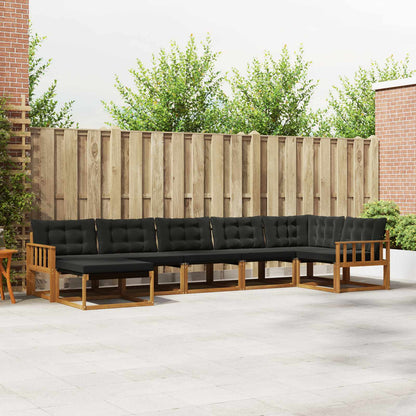 Set di divani da esterno con cuscino 21 pcs Naturale e Nero