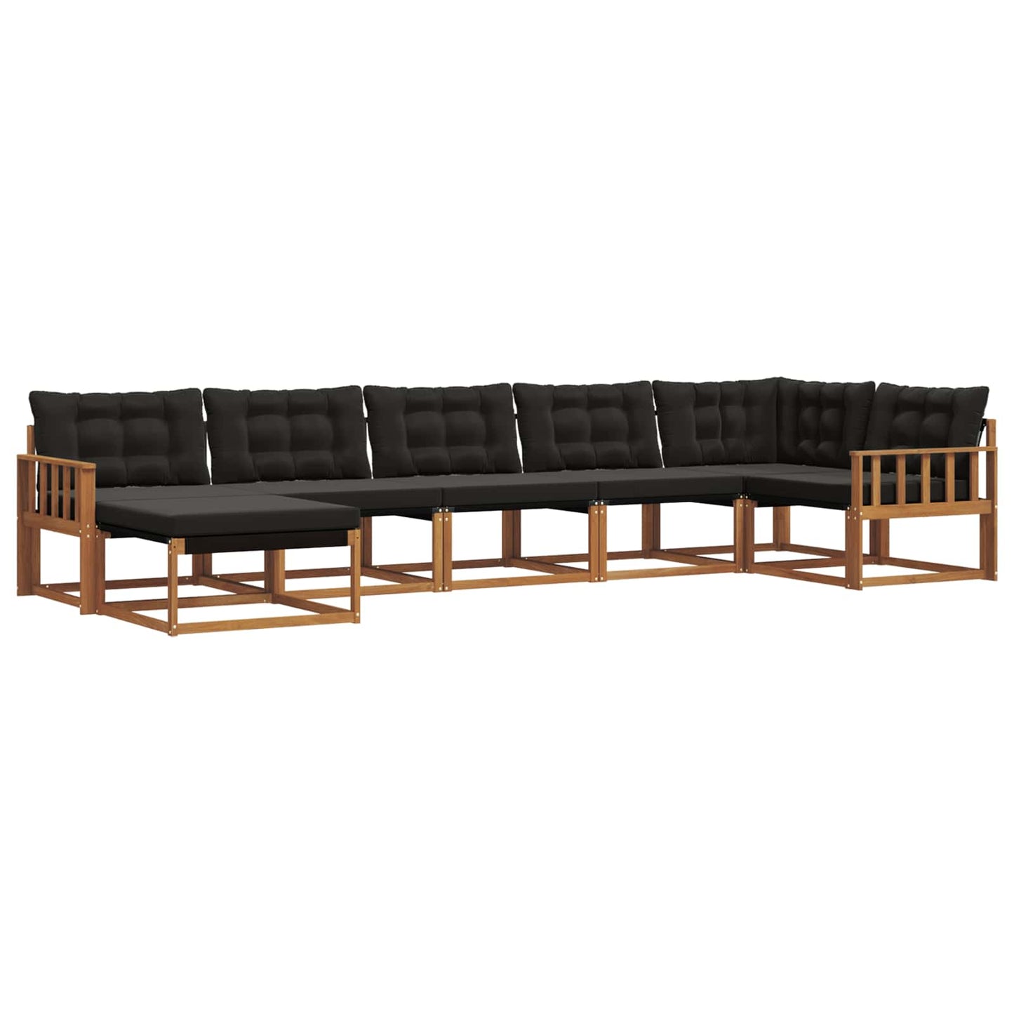 Set di divani da esterno con cuscino 21 pcs Naturale e Nero