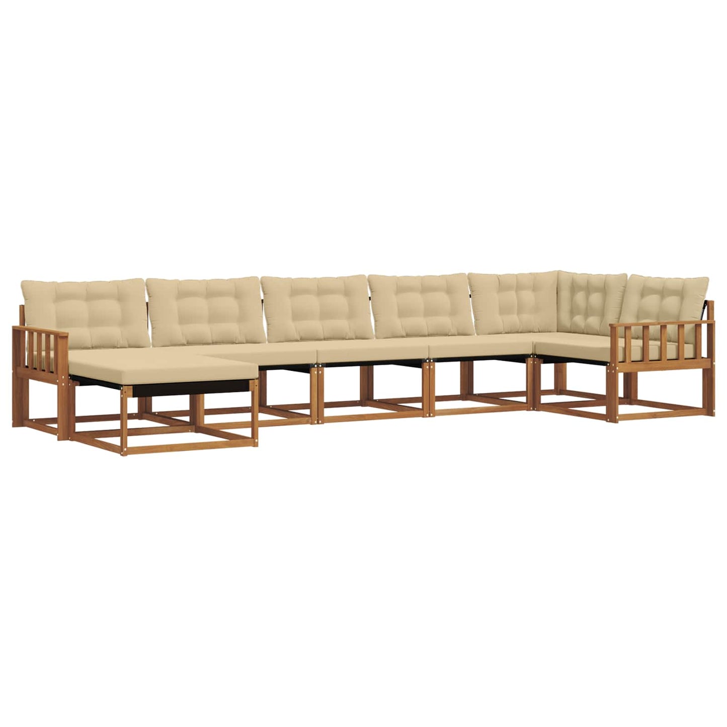 Set di divani da esterno con cuscino 21 pcs Naturale e Beige