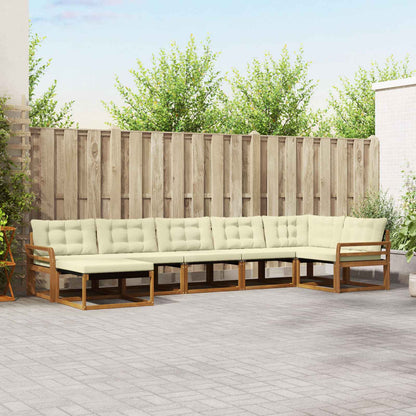 Set di divani da esterno con cuscino 21 pcs Naturale e Crema