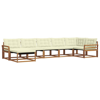 Set di divani da esterno con cuscino 21 pcs Naturale e Crema