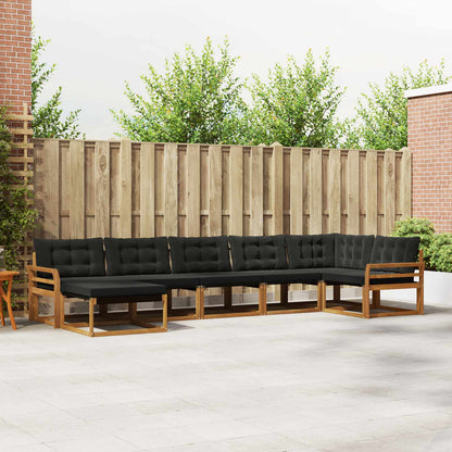 Set di divani da esterno con cuscino 21 pcs Naturale e Nero