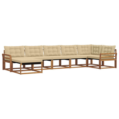 Set di divani da esterno con cuscino 21 pcs Naturale e Beige