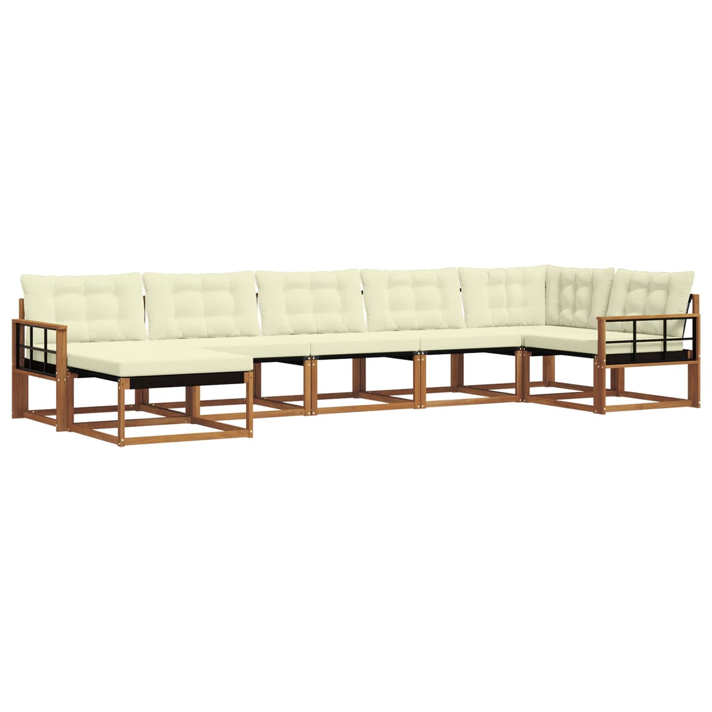 Set di divani da esterno con cuscino 21 pcs Naturale e Crema