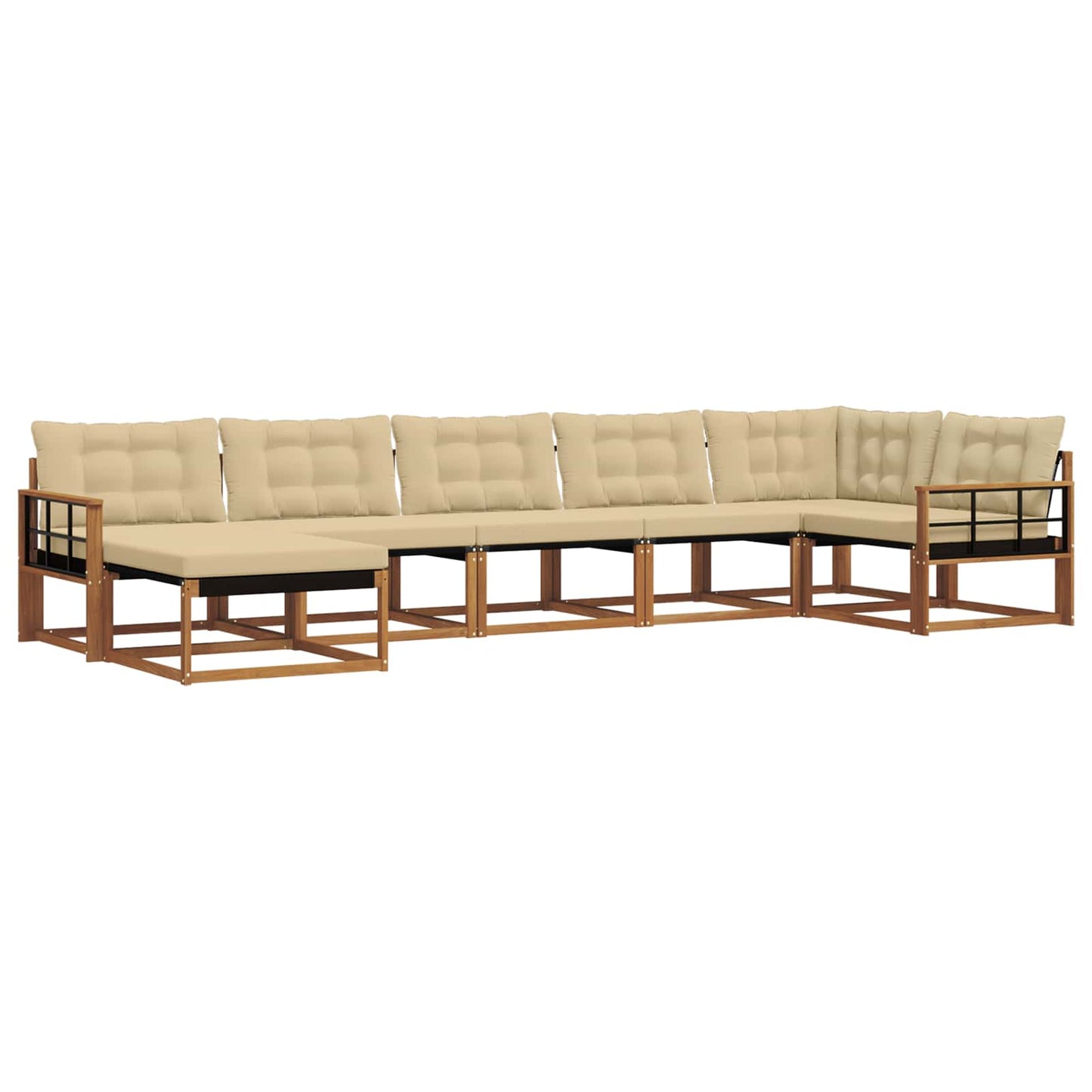 Set di divani da esterno con cuscino 21 pcs Naturale e Beige