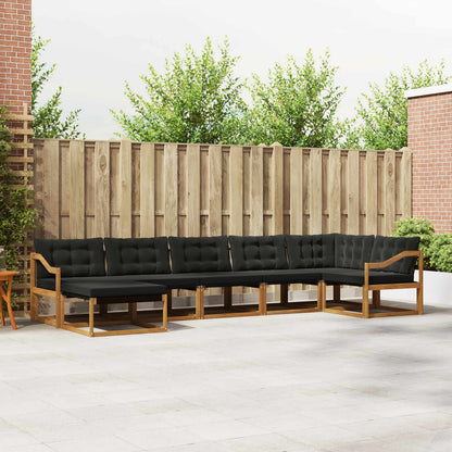 Set di divani da esterno con cuscino 21 pcs Naturale e Nero