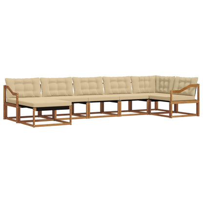 Set di divani da esterno con cuscino 21 pcs Naturale e Beige