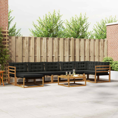 Set di divani da esterno con cuscino 22 pcs Naturale e Nero